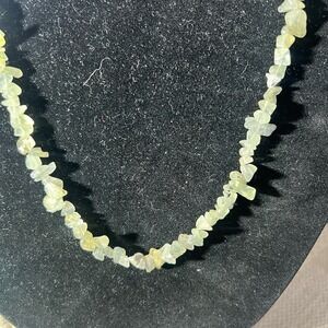 Golden Rutilated Quartz Irregular Nugget Chips Beads Approx 37" Necklace